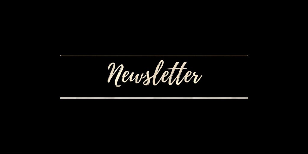 black square with text that says newsletter