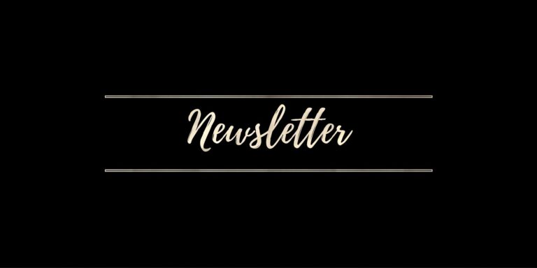 black square with text that says newsletter